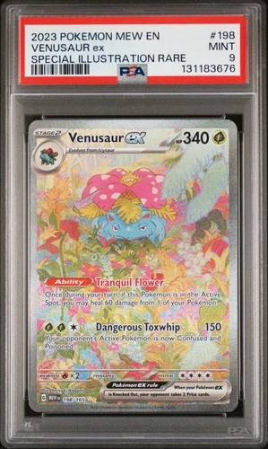 2023 POKEMON MEW EN-151 SPECIAL ILLUSTRATION RARE #198 VENUSAUR EX PSA 9