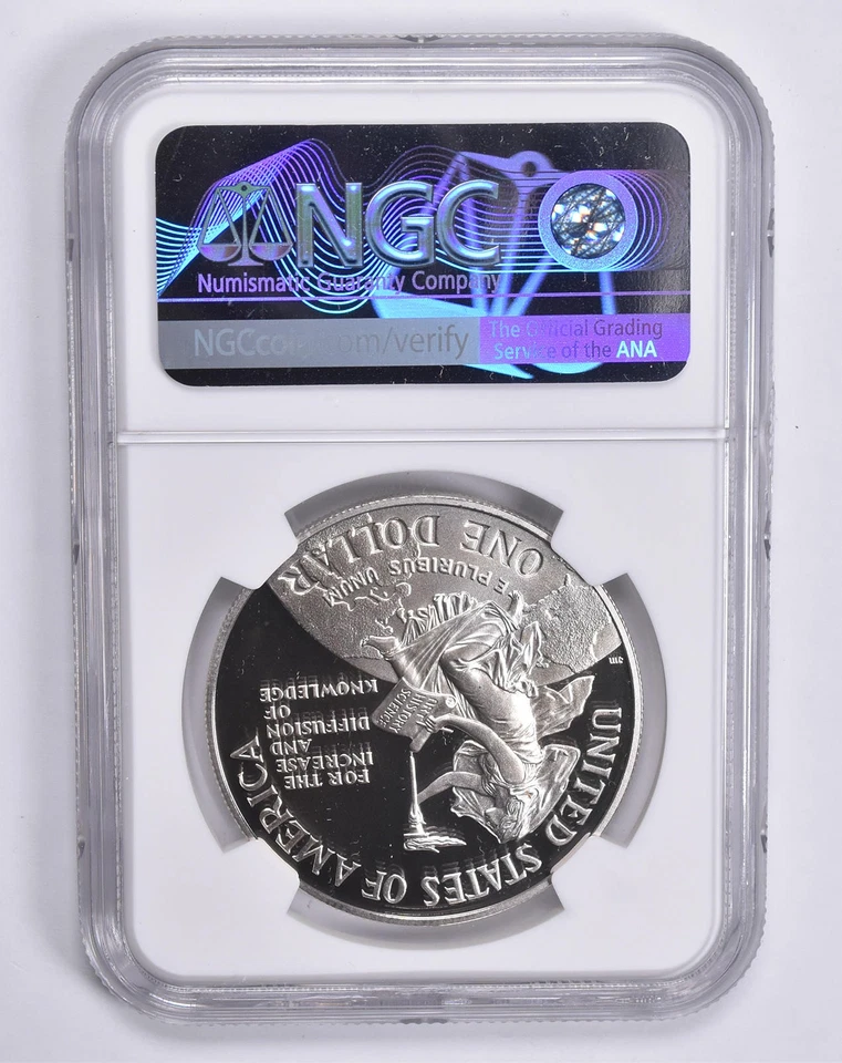 Proof 9.9 UCam 1996-P Smithsonian Commemorative Dollar NGC X NGCX *5997 - Image 2 of 4