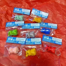 Iwako hamster shaped eraser set #cdcbd0