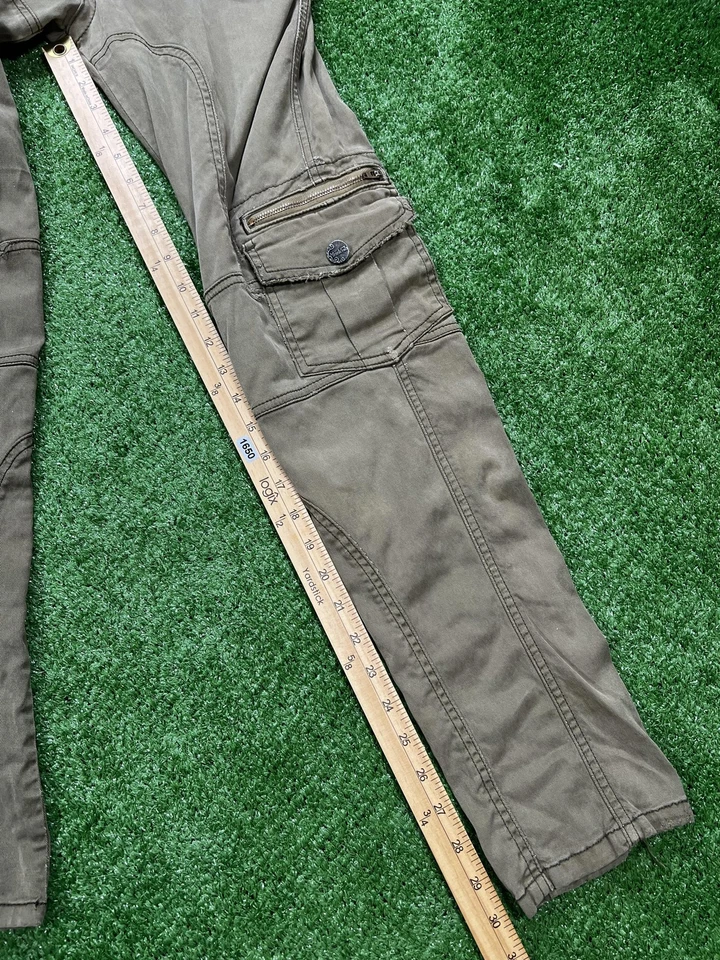 Frankie B Pants Womens 29 Olive Green Cargo Moto Skinny Zip Pocket Made USA - Image 2 of 4