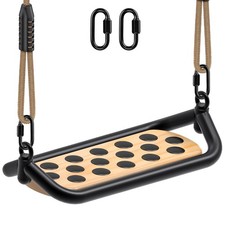 Wooden Swing Seat, Outdoor Tree Swings for Adults and Kids, Comfortable and N...