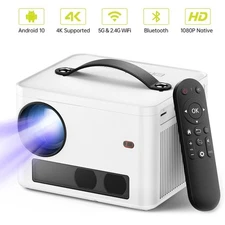 15000 Lumens Native 1080P WiFi Bluetooth 4K Portable Home Theater Mini Projector
