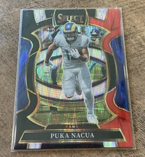 2025 Panini Select - Concourse Puka Nacua #21 Black & Red Shock Prizm