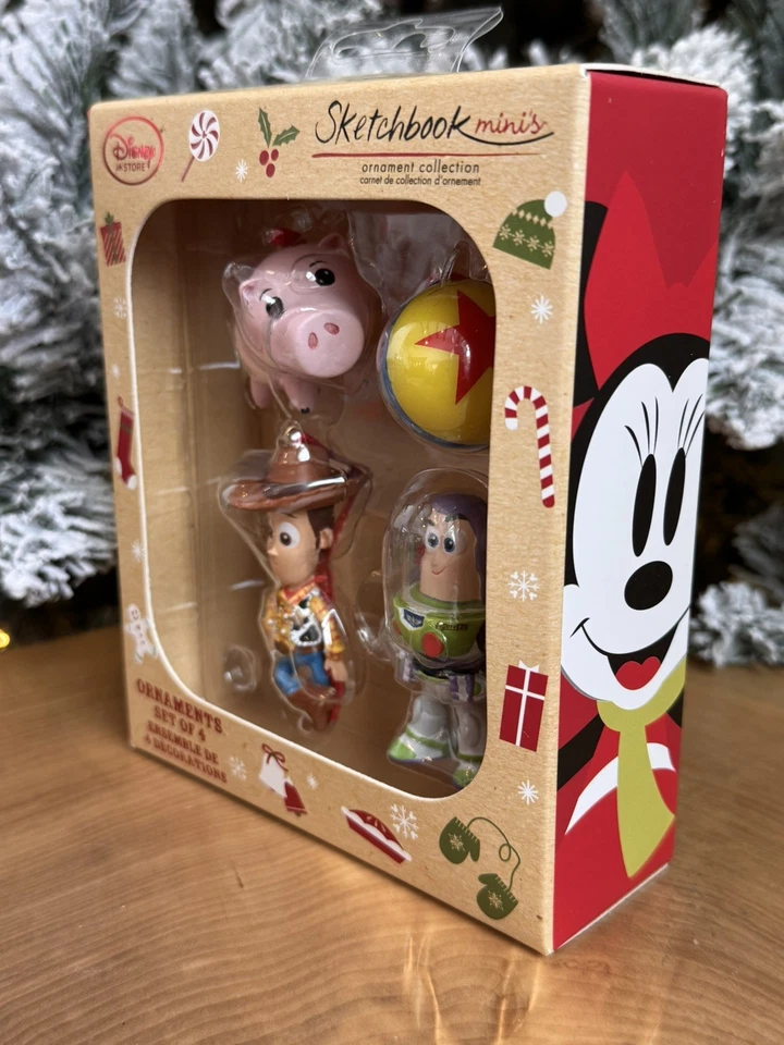 Pixar TOY STORY Cuaderno de Bocetos Mini JUEGO DE ADORNOS Buzz Lightyear Woody Hamm Paquete de 4 Foto 3 de 4