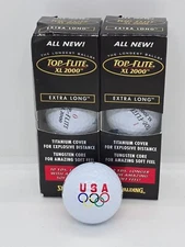 New 6 Spalding Top-Flite XL 2000 Extra Long USA Olympic Logo Golf Balls 2 Sleeve