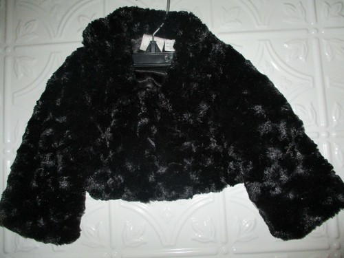 Koala Baby Crop Jacket Black Faux Fur Infant Girls 9 Months NWT - Picture 3 of 4