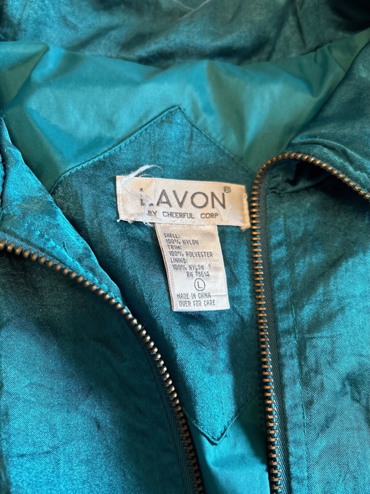 Vtg Bomber Jacket Nylon Crazy Pattern Womens L 80… - image 4