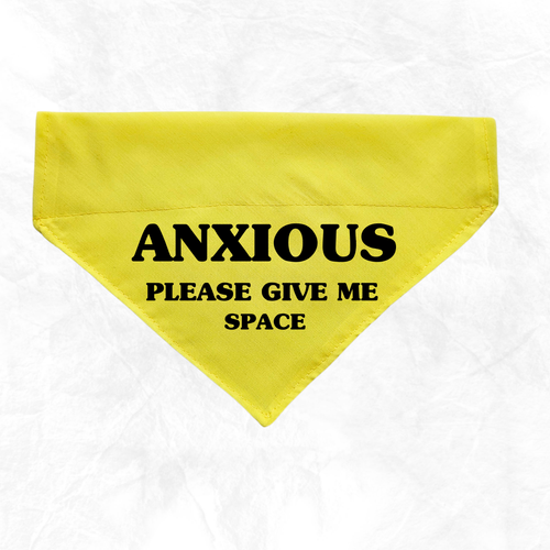 Bright Yellow Dog bandana Anxious, Nervous, Give me space, Do not Pet - Picture 6 of 10