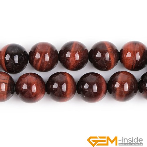 Natural Round Red Tiger's Eye Gemstone Beads For Jewelry Making 15" Wholesale AU - Foto 40 di 44