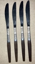 4 Interpur Stainless Japan INR2 Faux Wood Handle Dinner Table Knifes 8-7/8"