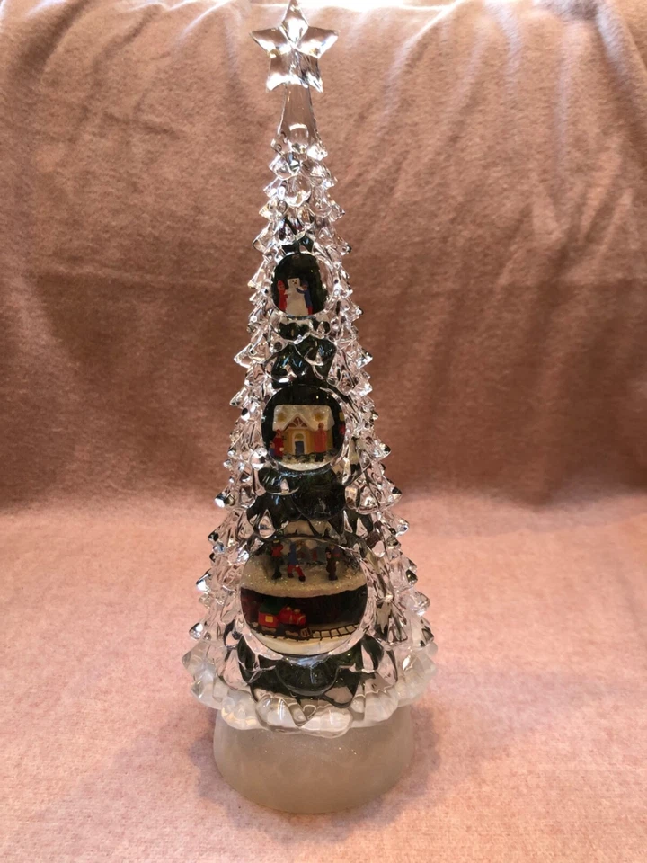 Árbol de Navidad musical romano iluminado por hielo LED y tren giratorio #33478 Foto 2 de 4