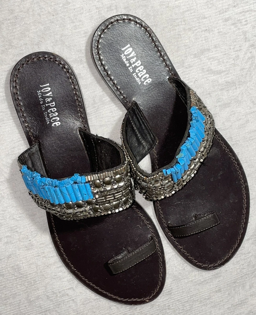 Turquoise beaded sandals clearance