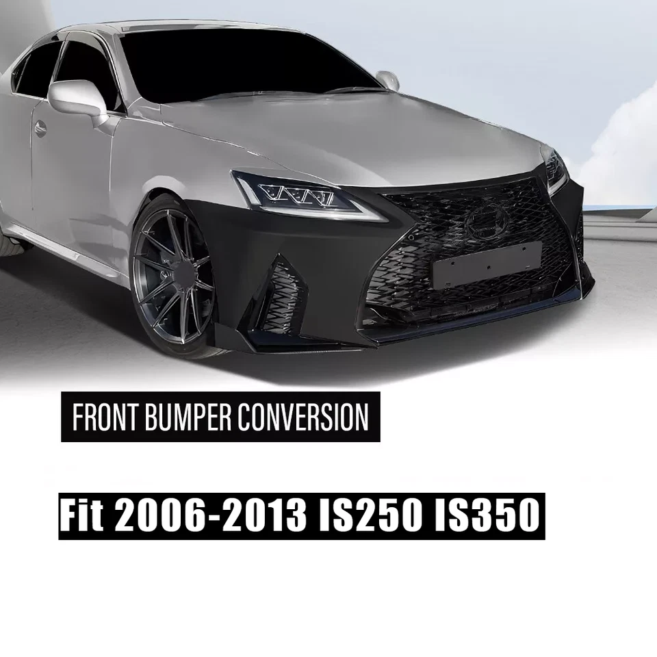 Parachoques para 06-13 Lexus IS250 IS350 con luz antiniebla LED y kit de labios conversión a 2021+ Foto 4 de 4