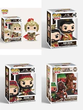 Funko Pop Asia Huang Zhong Exclusive+Sun Quan+Zhang Fei+GuanYu on ChiTu Metallic