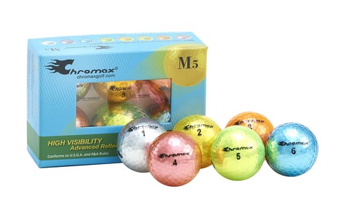 6er Pack Box Chromax M5 Metallic Warngolfbälle - *FARBE WÄHLBAR* - Bild 9 von 9