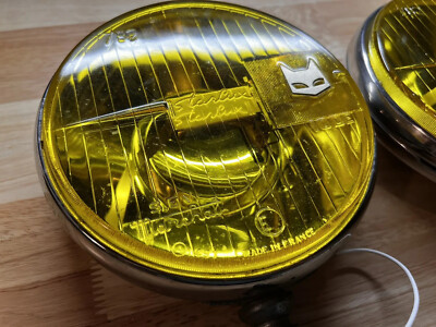 2x Marchal starlux 782 Fernlicht Gelb CAT 70s Vintage Alpine A110 France Rally