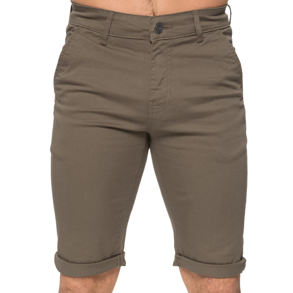 Enzo Mens Chino Shorts Slim Fit Cotton Stretch Casual Summer Beach Half Pants - Image 3 of 4