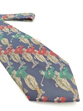      New Robert Talbott Mens Silk Tie Made In USA 56x3.5 Golf Theme Multicolor
