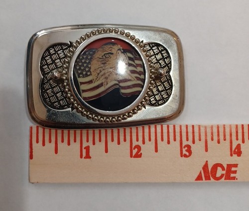 Eagle Belt Buckle Patriotic American USA Flag Vintage Metal Stars & Stripes - Picture 6 of 7