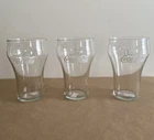 Set Of 3 Vintage Coca Cola Glasses, Drinking Glass, Coke
