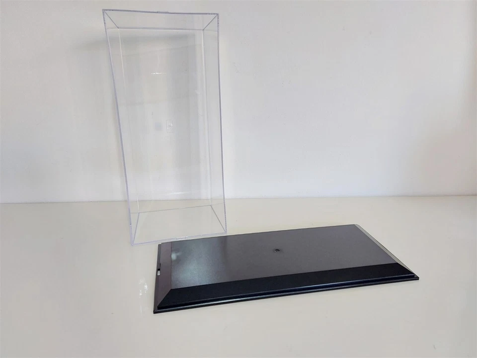 TECA VETRINA Universale 1/18 BASE PLASTICA NERA + COPERCHIO PLEX TRASPARENTE - Immagine 4 di 4