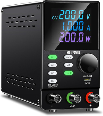 200V 1A Programmable DC Power Supply with PC Control & Memory Features
