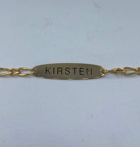 Fine Bracelet Kirsten Gold Plated Gold Name Bracelet Gift - Picture 2 of 3