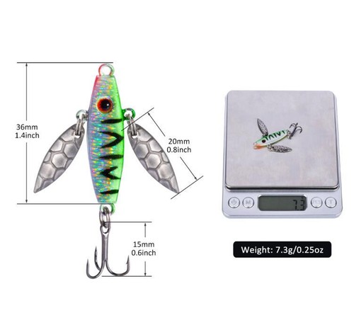 8PCS Winter Ice Fishing Lures Luminous 7.2g Metal Jig Spoons Glow Swimbait Baits - Picture 17 of 30