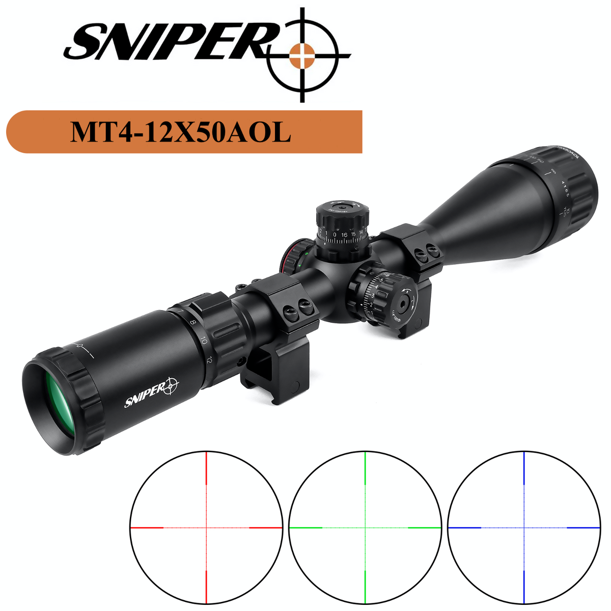 SNIPER MT 4-12x50 AOL Rifle Scope MT4-12x50AOL for sale online | eBay