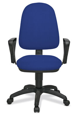 SEDIA POLTRONA UFFICIO SMART WORKING CON BRACCIOLI GIREVOLE BRACCIOLI BLU 