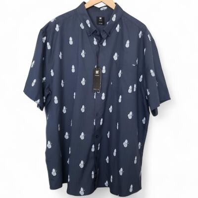 NWT Visive Pineapple Shirt Men's Short Sleeve Button Up Resort Party Casual 3XL