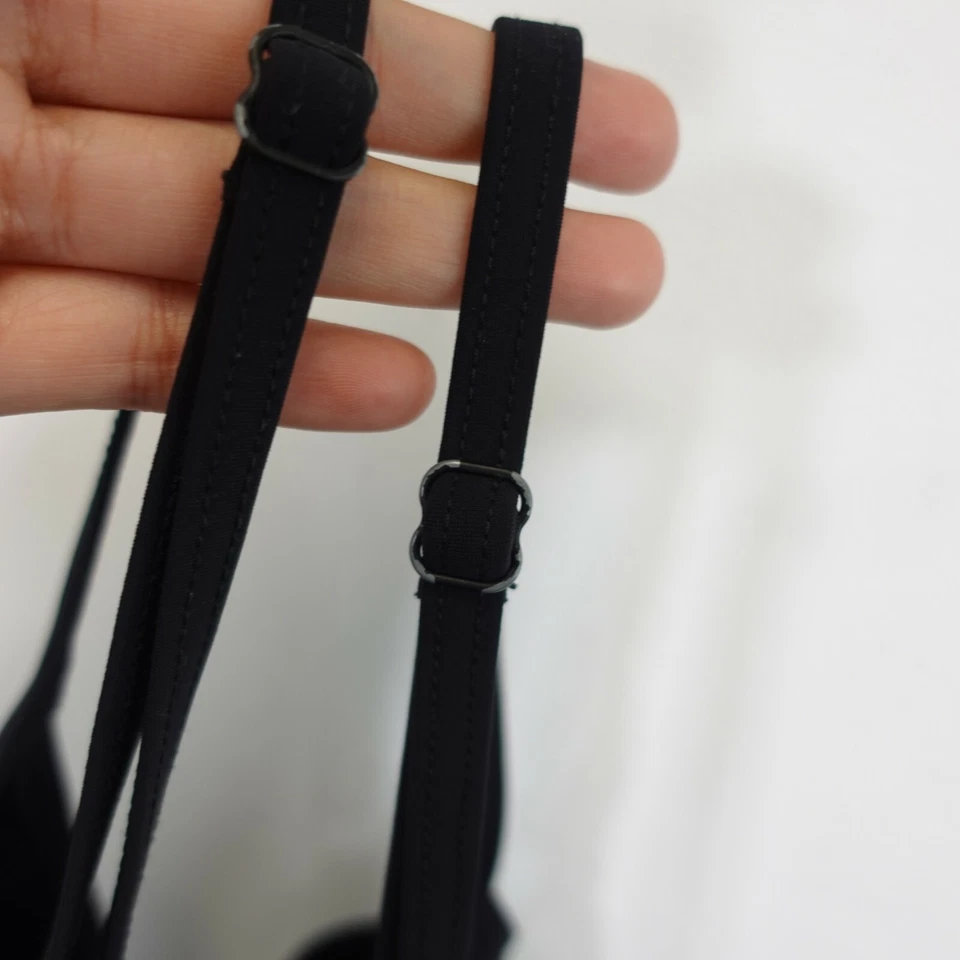 Traje de baño de una pieza para mujer GIDEON OBERSON negro 6 PEQUEÑOS tachuelas brillantes con tiras Foto 4 de 4