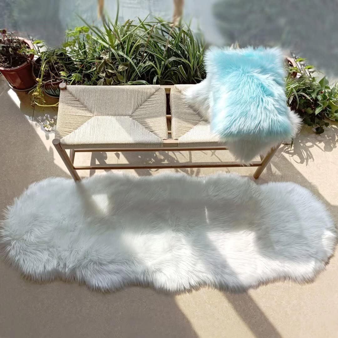 Bonshill Faux Fur Rug,Washable Fluffy Rug,White Throw Rugs for Living Room,2x6Ru eBay