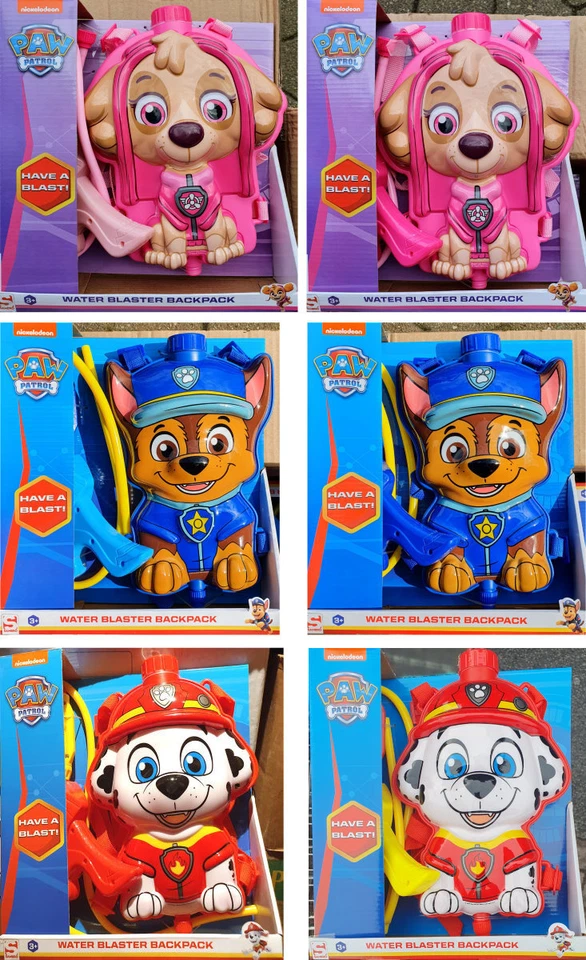 SAMBRO / SPINMASTER Paw Patrol Wasserpistole mit Rucksack Spritzpistole Wasser Pistole