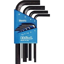 EKLIND 10509 Hex-L Key allen wrench - 9pc set Metric MM sizes 1.5-10 Short