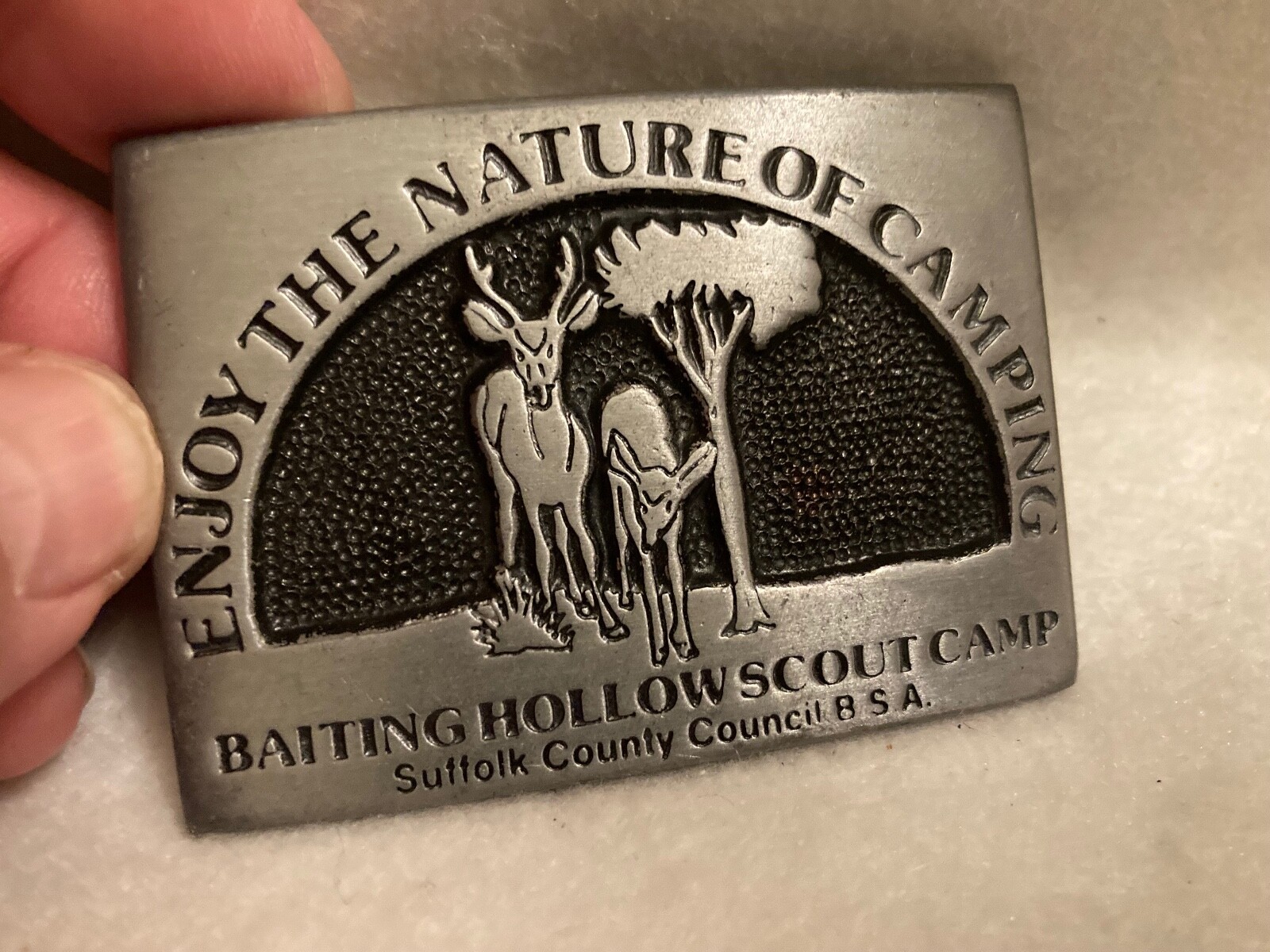 (mr18) Boy Scouts Baiting Hollow Scout Camp belt buckle (NY) real