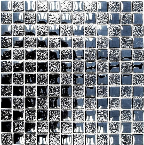 Glasmosaik Mix LüSter Schwarz Fliesenspiegel KüChe Wand 88-8LU89 |10Mosaikmatten-image