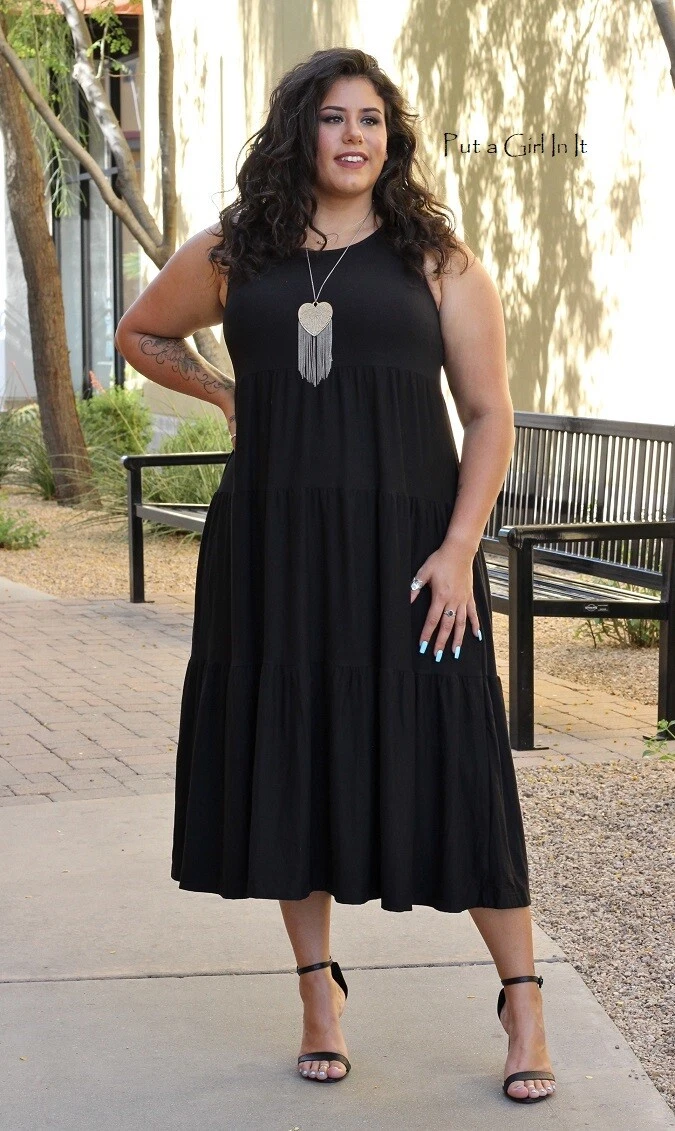 Black dress for fat women sales