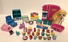Shopkins Playset Toys Lot, Doll Fridge Food Eggs Pets Tub  Furniture VGC
