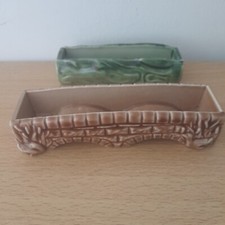 Wade Vintage Posy Vase Trinket Trough Bridge With Birds & Green Log Effect 