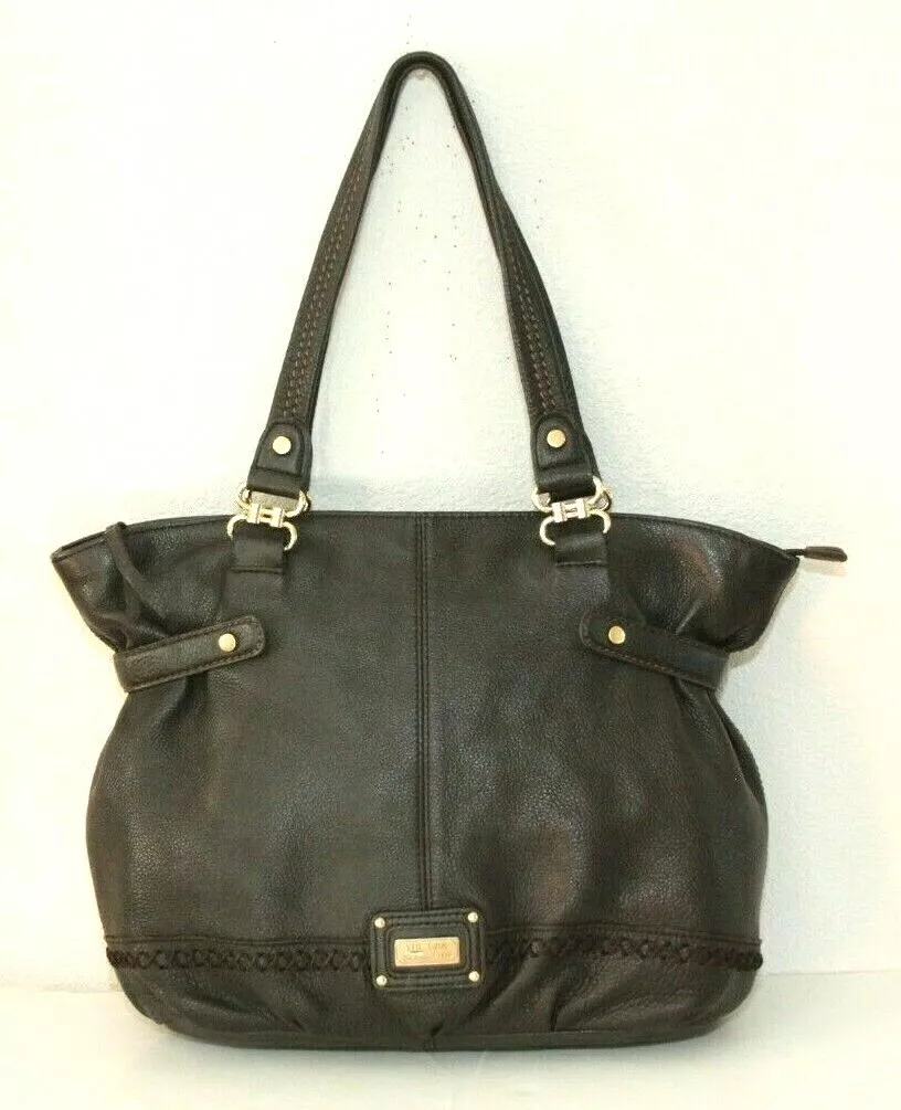 The Sak Pebbled Shoulder Torrance Brown Leather Tote Handbag