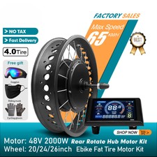 48V 2000W 20 24 26inch Snow Fat Electric Bike Brushless Rear Rotate Hub Motor