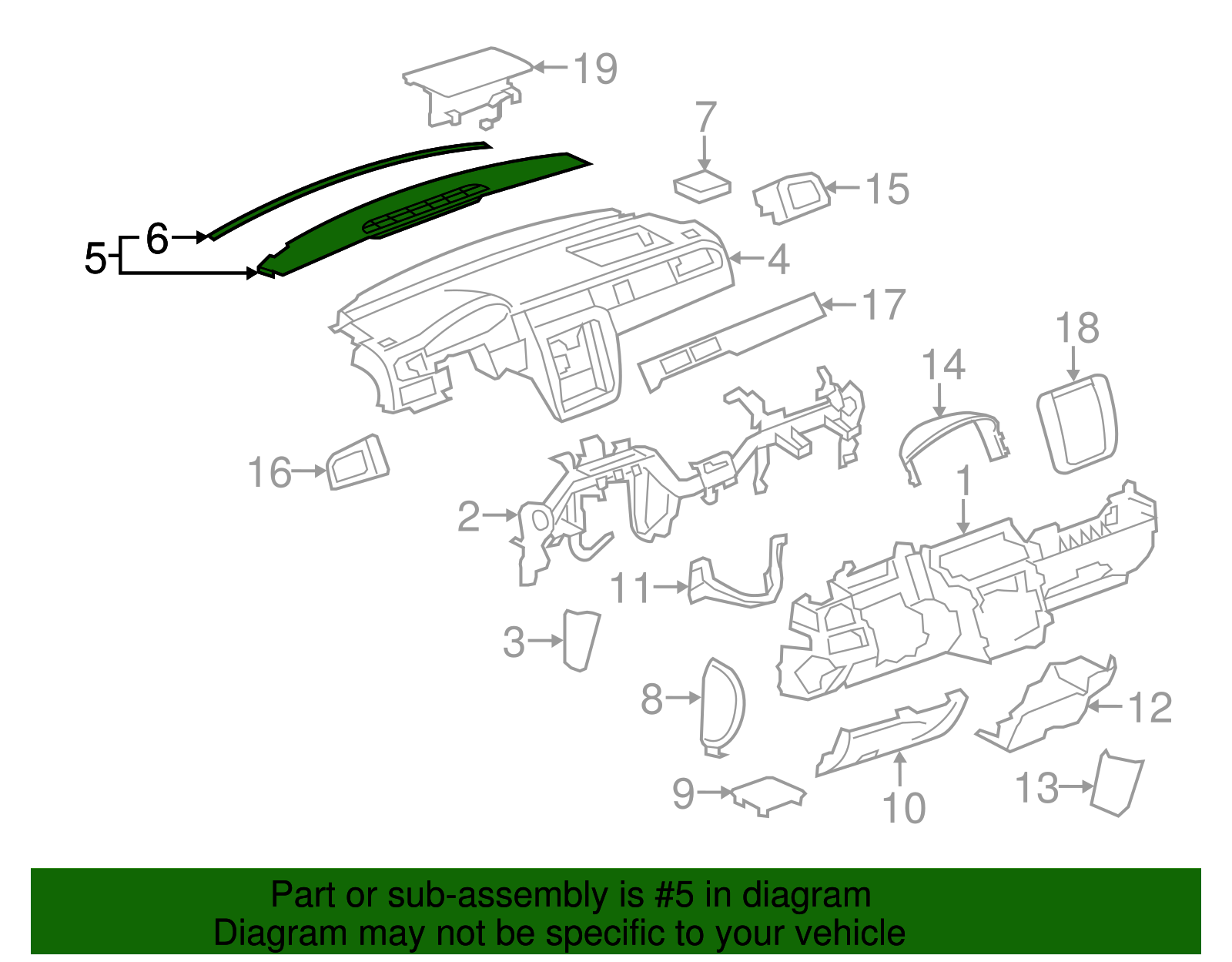 Genuine GM Cocoa Instrument Panel Extension Trim Panel 23224736 | eBay 