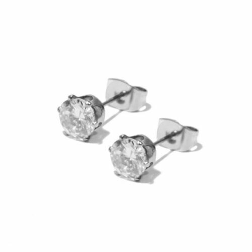 Silberdream Boucles D'Oreilles 9mm Blanc Argent Étoile Zircon Femme SDO513W