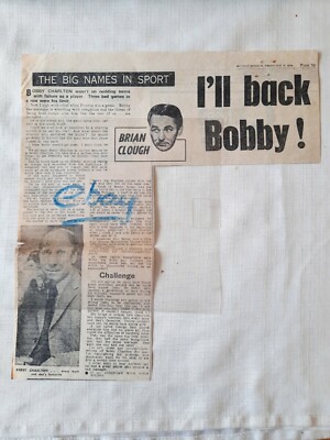 1973/74 BOBBY CHARLTON PRESTON (BRIAN CLOUGH) 17. Nov orig Zeitungsausschnitt