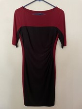 CHAPS Woman Red & Black 3/4 Sleeve Dress Size S  NWOT 95% Polyester 5% Elastane
