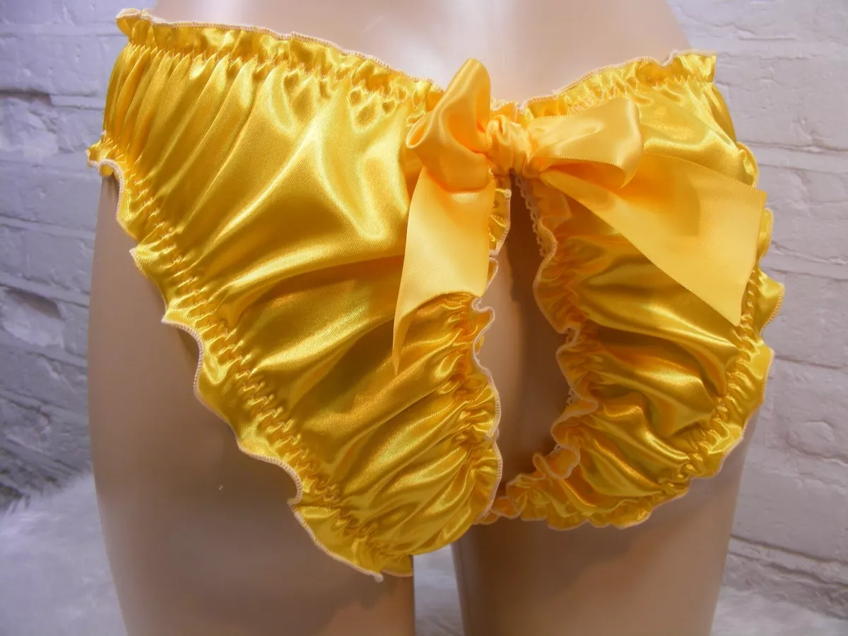 Yellow silk cheap panties