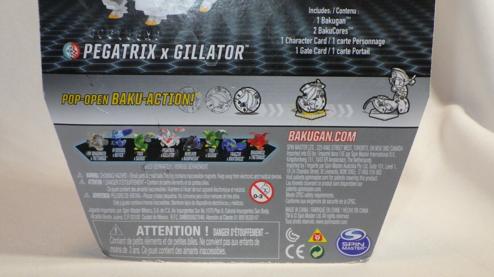 Bakugan Armored Alliance PEGATRIX x GILLATOR Fusion Gate Trainer * White  Dragon