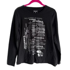 CAMPUS COUTURE Black University of Kansas Jayhawks Ladies Casual Top, M