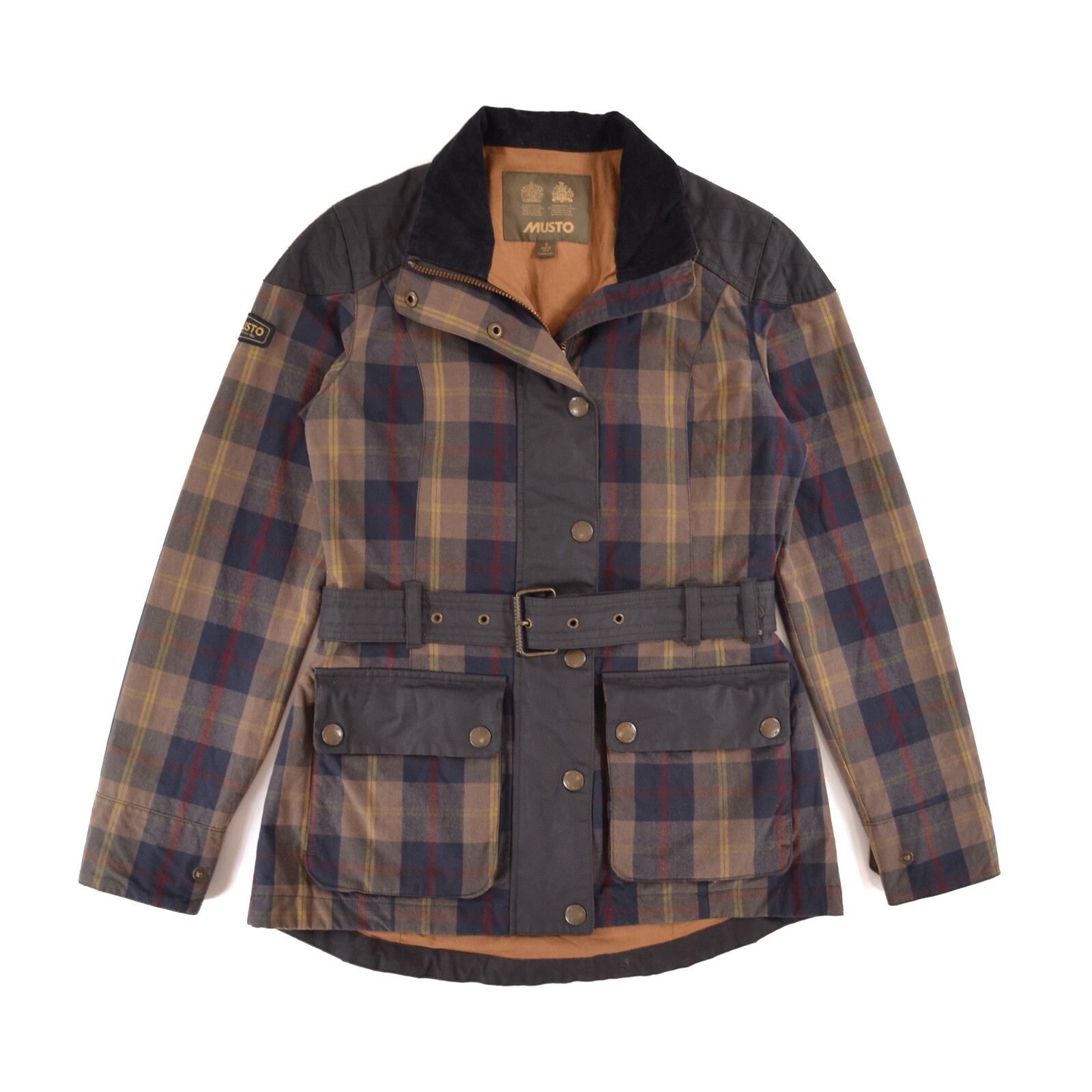 Musto Ashcombe Woodland Waxed Check Jacket Women sz EUR 36 / US 4 / UK 8 / XS-S